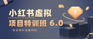 小红书虚拟项目特训班6.0 ,养号/选品/自动发货/爆款笔记(含40节视频课)-瀚宇网创