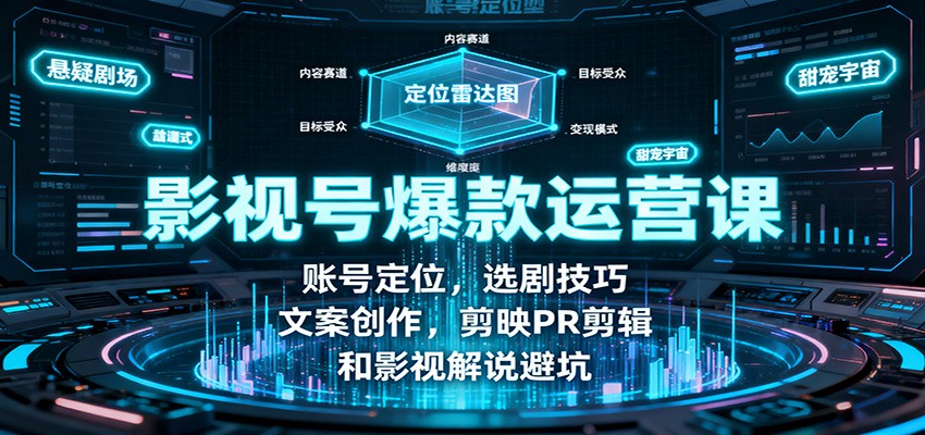 图片[1]-影视号爆款运营课：账号定位，选剧技巧，文案创作，剪映PR剪辑和影视解说避坑-瀚宇网创