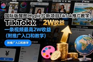 国际版醒图Hypic拉新项目TikTok推广教学，一条视频最高2W收益(附推广入口和教学)-瀚宇网创
