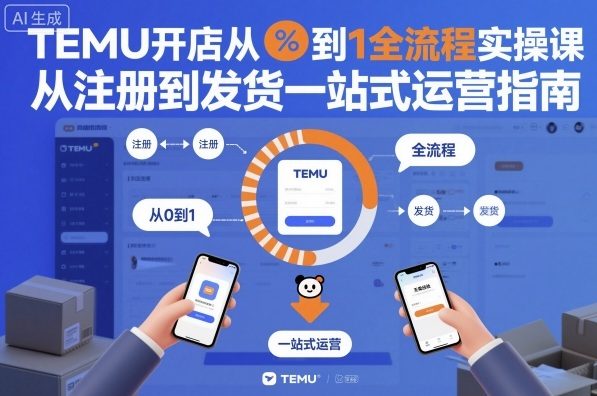 TEMU开店从0到1全流程实操课，从注册到发货一站式运营指南-瀚宇网创