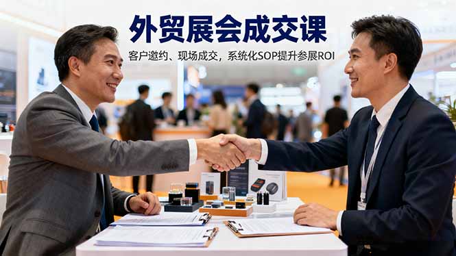 外贸展会成交课,含目标制定、客户邀约、现场成交,系统化SOP提升参展ROI-瀚宇网创