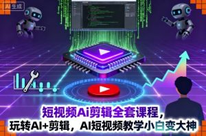 短视频Ai剪辑全套课程,玩转AI+剪辑,AI短视频教学小白变大神-瀚宇网创