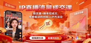 IP直播流量成交课：偷流量+脚本控成交，线索驱动的创始人IP方法论-瀚宇网创