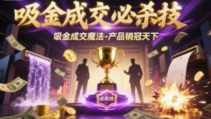 吸金成交必杀技，吸金成交魔法-产品销冠天下-瀚宇网创