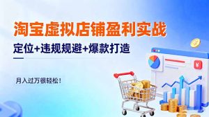 淘宝虚拟店铺盈利实战：定位+违规规避+爆款打造，月入过万很轻松！-瀚宇网创