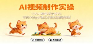 AI视频制作实操，飞天/小橘猫/美女系列，可灵/ViduAl/通义万相文生图转视频-瀚宇网创