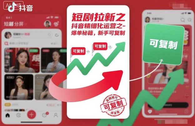 短剧拉新之抖音精细化运营之爆单秘籍,新手可复制-瀚宇网创