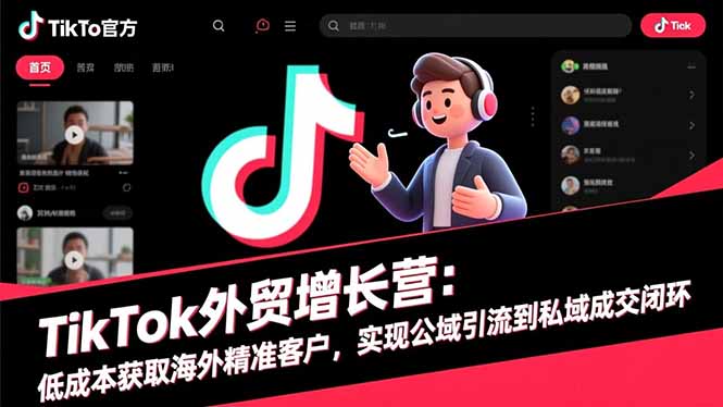 TikTok外贸增长营:低成本获取海外精准客户,实现公域引流到私域成交闭环-瀚宇网创