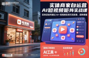 实体商家自运营AI短视频矩阵实战课，实体店如何通过AI+短视频实现引流拓客、团购增量-瀚宇网创