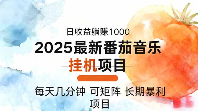 2025年最新番茄音乐人挂机项目，每天几分钟，月入1000＋，可矩阵，一台…-瀚宇网创