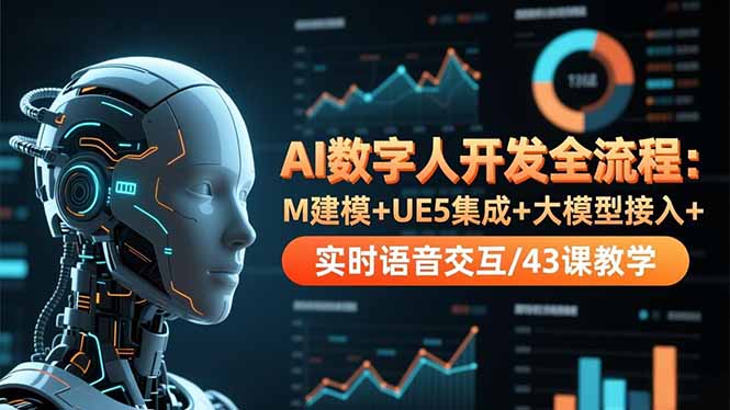 AI数字人开发全流程:M建模+UE5集成+大模型接入+实时语音交互/43课教学-瀚宇网创