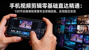 手机视频剪辑零基础直达精通：100节实操课程掌握专业剪辑技能，实现稳...-瀚宇网创