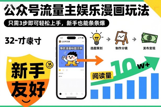 ‍‬⁢‍⁡‍‍⁡​⁣⁤‍‬⁡⁣⁢​⁣‍⁣‌‌⁢​⁡⁡‌​⁢⁣⁢​⁢‌​⁣‬​⁣‬‬⁣⁢​⁢⁣公众号流量主娱乐漫画玩法，只需3步即可轻松上手，新手也能条条爆-瀚宇网创