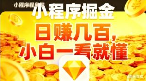 微信小程序掘金项目，日入几张，项目简单，小白一看就懂，5分钟就能学会上手操作【揭秘】-瀚宇网创