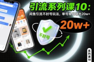 引流系列课10:闲鱼引流不封号玩法,单号单日曝光20w+-瀚宇网创