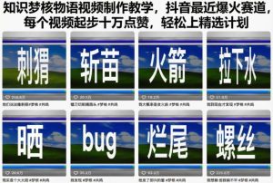 知识梦核物语视频制作教学，抖音最近爆火赛道，每个视频起步十万点赞，轻松上精选计划-瀚宇网创