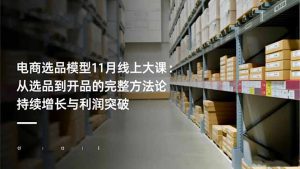 电商选品模型11月线上大课:从选品到开品的完整方法论 持续增长与利润突破-瀚宇网创