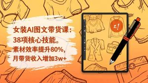女装AI图文带货课:38项核心技能,素材效率提升80%,月带货收入增加3w+-瀚宇网创