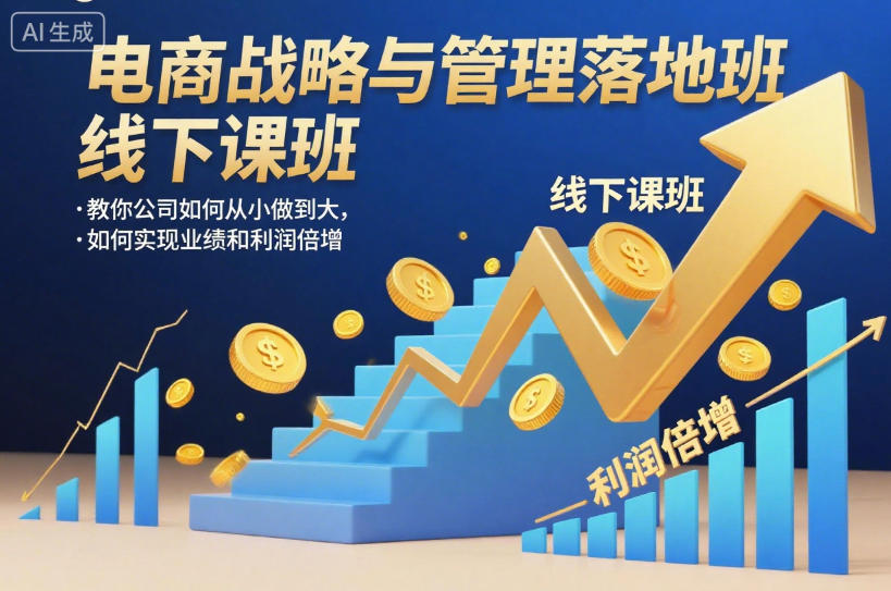 电商战略与管理落地班线下课,教你公司如何从小做到大,如何实现业绩和利润倍增【录音】-瀚宇网创