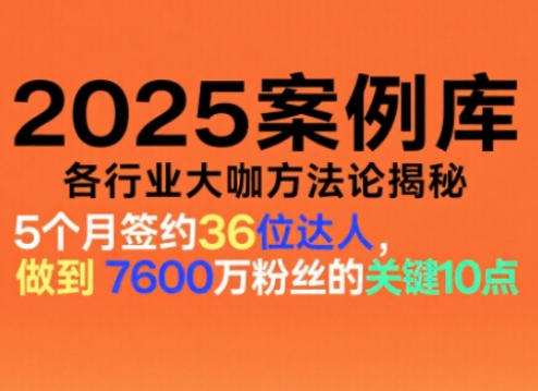 2025案例库,收录各行业大咖的方法论,各行业大咖方法论揭秘-瀚宇网创
