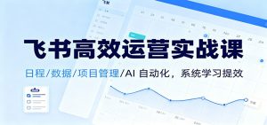 飞书高效运营实战课：日程/数据/项目管理/AI 自动化，系统学习提效-瀚宇网创