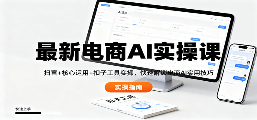 最新电商AI实操课：扫盲+核心运用+扣子工具实操，快速解锁电商AI实用技巧-瀚宇网创