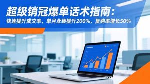 超级销冠爆单话术指南：快速提升成交率，单月业绩提升200%，复购率增长50%-瀚宇网创