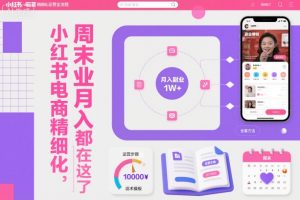 小红书电商精细化运营全流程,周末副业月入1W+,全套方法都在这了-瀚宇网创