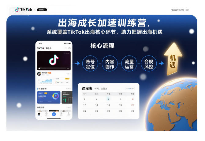 出海成长加速训练营，系统覆盖TikTok出海核心环节，助力把握出海机遇(更新)-瀚宇网创