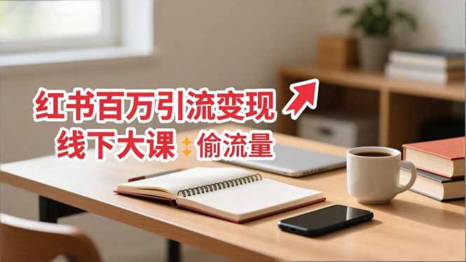 小红书百万引流变现-11月线下大课:分享从0到百万引流路径,手把手教偷流量、拿结果-瀚宇网创