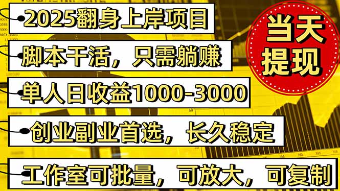2025翻身上岸项目脚本干活，内部客户经理内部开号，单人日收益1000-300…-瀚宇网创