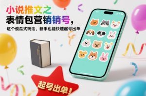 小说推文之表情包营销号,这个傻瓜式玩法,新手也能快速起号出单-瀚宇网创