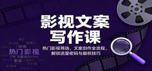 影视文案写作课：热门影视筛选，文案创作全流程，解锁流量密码与版权技巧-瀚宇网创