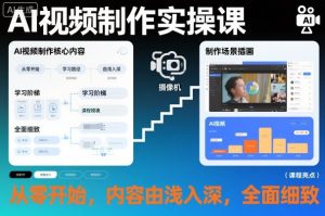AI视频制作实操课,从零开始,内容由浅入深,全面细致-瀚宇网创