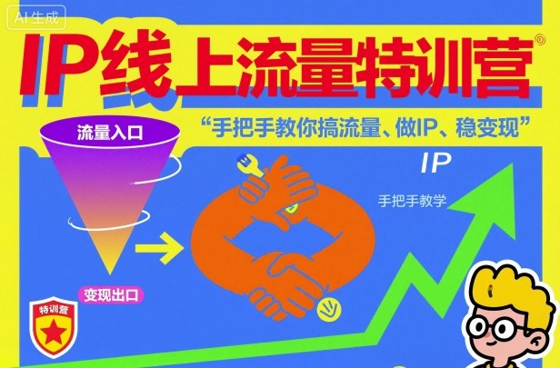 IP线上流量特训营,手把手教你搞流量、做IP、稳变现-瀚宇网创