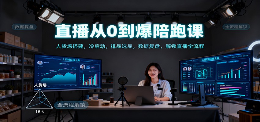 图片[1]-直播从0到爆陪跑课：人货场搭建，冷启动，排品选品，数据复盘，解锁直播全流程-瀚宇网创