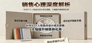 销售心理深度解析:针对37个人性弱点设计成交策略,大幅提升销售转化率!-瀚宇网创