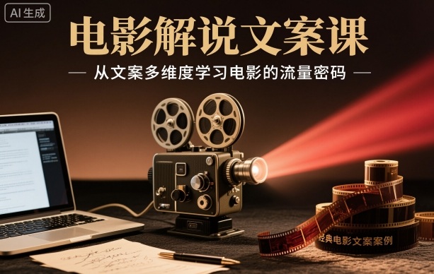 电影解说文案课,从文案多维度学习电影的流量密码-瀚宇网创