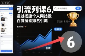 引流系列课6，通过搭建个人网站做百度搜索排名引流-瀚宇网创