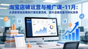 淘宝店铺运营与推广课-11月:从测款筛选到爆款打爆完整流程,提升店铺流量与转化效率-瀚宇网创