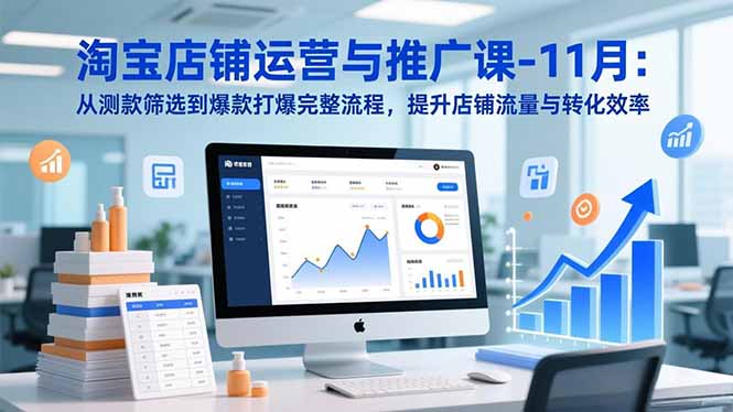 淘宝店铺运营与推广课-11月:从测款筛选到爆款打爆完整流程,提升店铺流量与转化效率-瀚宇网创