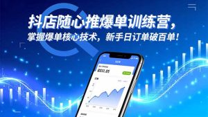 抖店随心推爆单训练营，掌握爆单核心技术，新手日订单破百单！-瀚宇网创