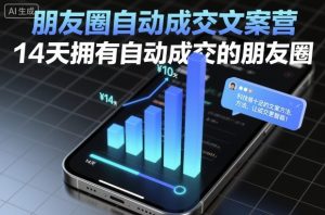 朋友圈自动成交文案营,14天拥有自动成交的朋友圈-瀚宇网创