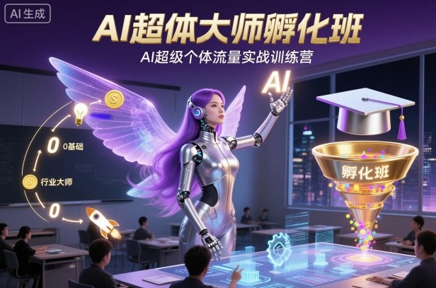 AI超体大师孵化班，AI超级个体流量实战训练营-瀚宇网创