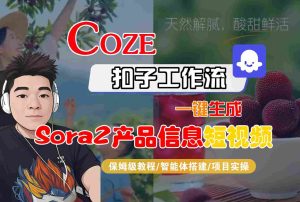 Coze扣子智能体工作流一键生成“SORA2产品信息“短视频，全流程保姆级教学-瀚宇网创