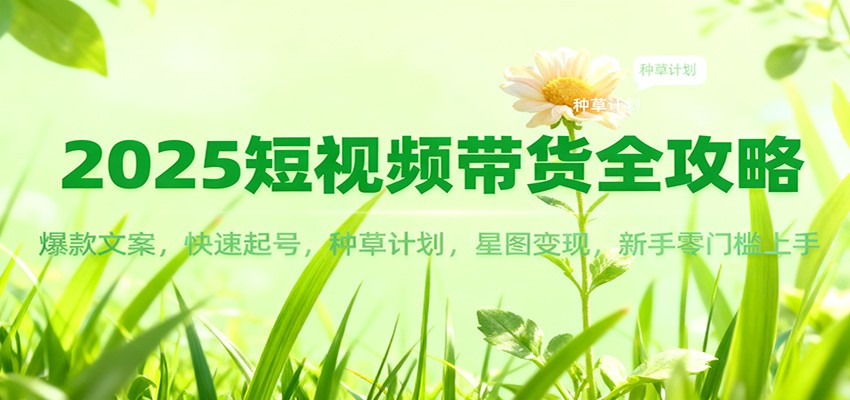 图片[1]-2025短视频带货全攻略：爆款文案，快速起号，种草计划，星图变现，新手零门槛上手-瀚宇网创