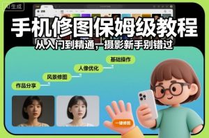 手机修图保姆级教程,从入门到精通,摄影新手别错过-瀚宇网创