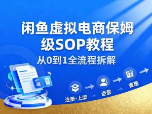 闲鱼虚拟电商，月入轻松过1W，保姆级SOP教程-瀚宇网创