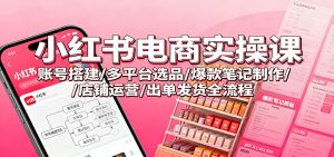 小红书电商实操课:账号搭建/多平台选品/爆款笔记制作/店铺运营/出单发货全流程-瀚宇网创