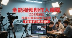 全能视频创作人课程【2025新版】视频拍摄剪辑编导运营,零基础学习视频创作(更新)-瀚宇网创